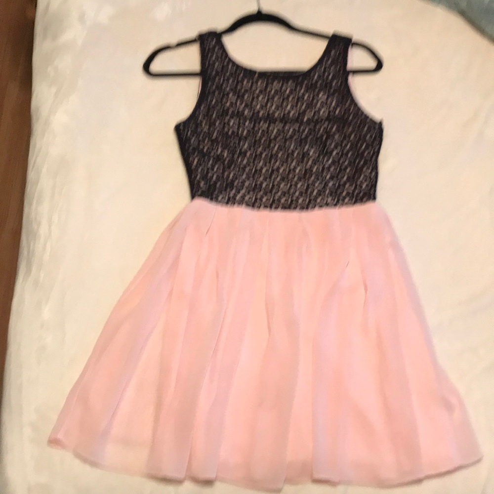 Light pink and black dress